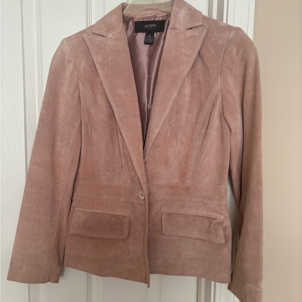 Alfani Women's Light Pink Suede Blazer